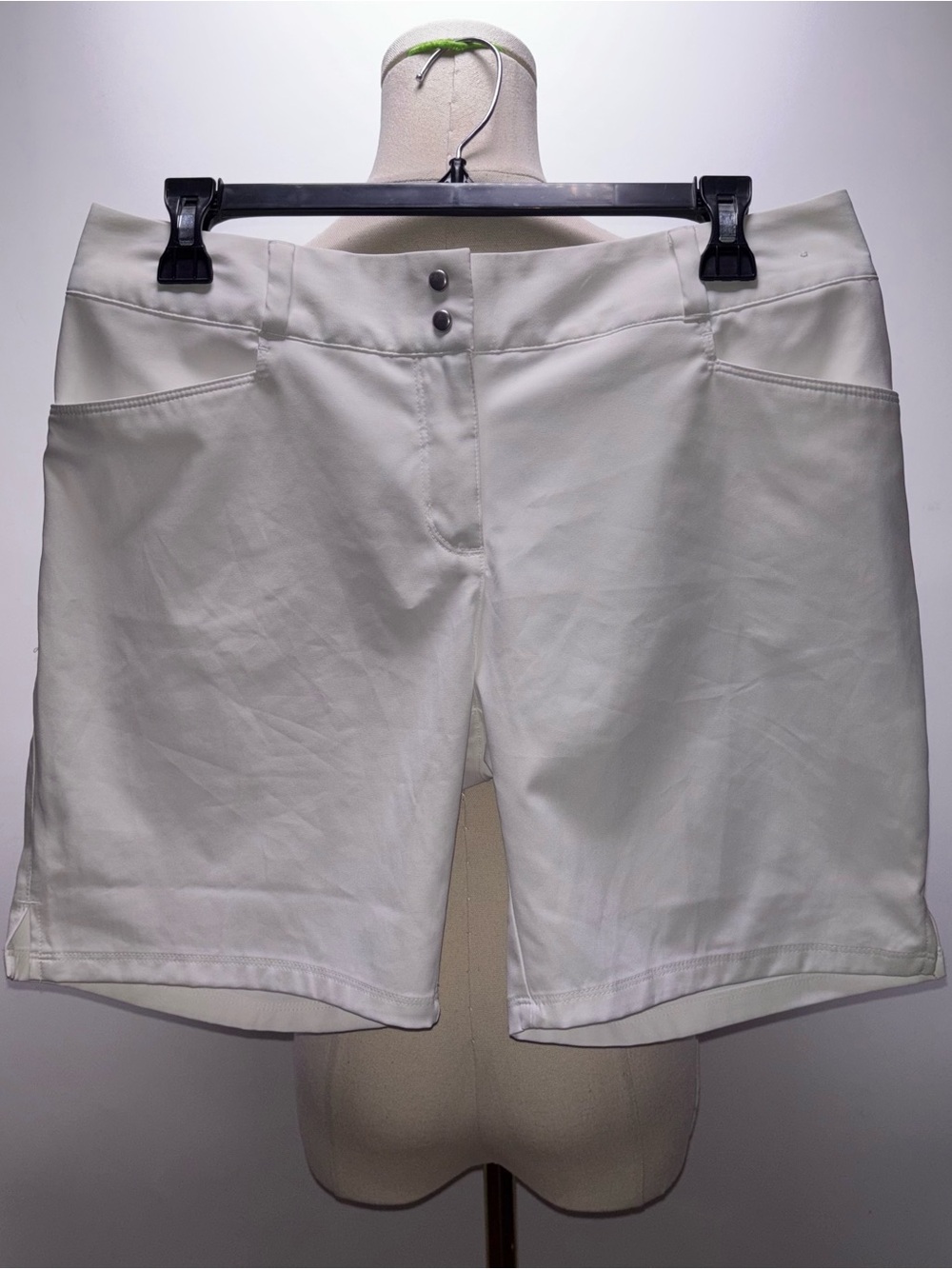 adidas Women's White Mid-Length Performance Shorts Size 6